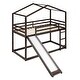 preview thumbnail 6 of 14, Twin Over Twin Bunk Bed with Roof, Slide & Ladder, Playhouse-Inspired Design, Safe & Fun, Multiple Installation Options, Brown