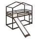preview thumbnail 38 of 46, Twin Over Twin Bunk Bed with Roof, Slide & Ladder, Playhouse-Inspired Design, Safe & Fun, Multiple Installation Options, Grey