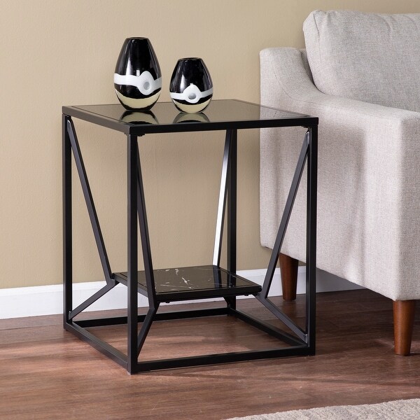 Strick & Bolton Aerisill Contemporary Black Metal End Table. Opens flyout.