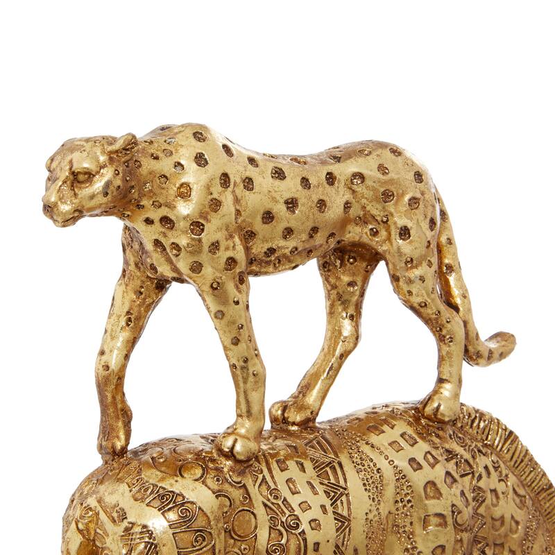 Polystone Safari Animals Decorative Sculpture - Gold or Silver - Roche River Decor