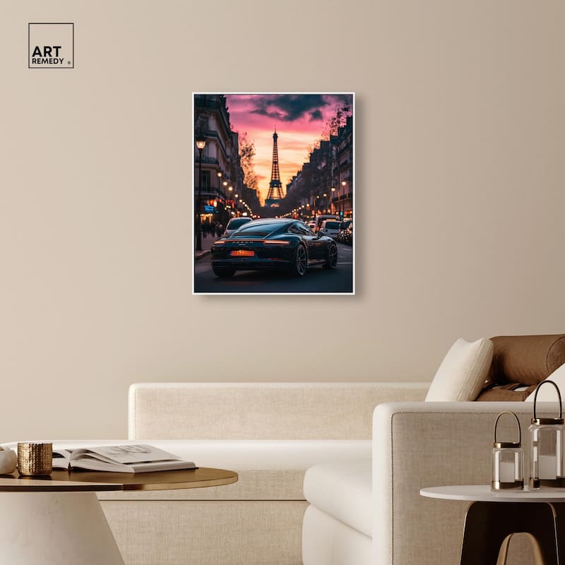 Parisian Porsche Twilight I Canvas by Art Remedy