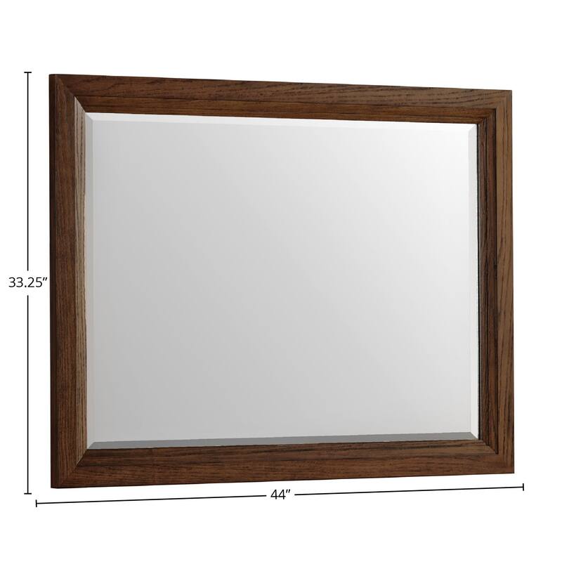 Marlow Solid Red Oak Landscape Mirror, Sable