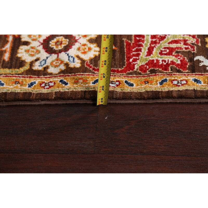 Vegetable Dye Floral Ziegler Wool Area Rug Handmade Oriental Carpet - 6'5" x 9'7"