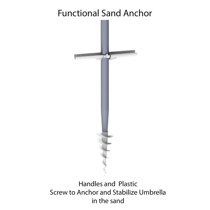7ft Portable Beach Umbrella with 360 Degree Tilt by Pure Garden, Sand Anchor Included