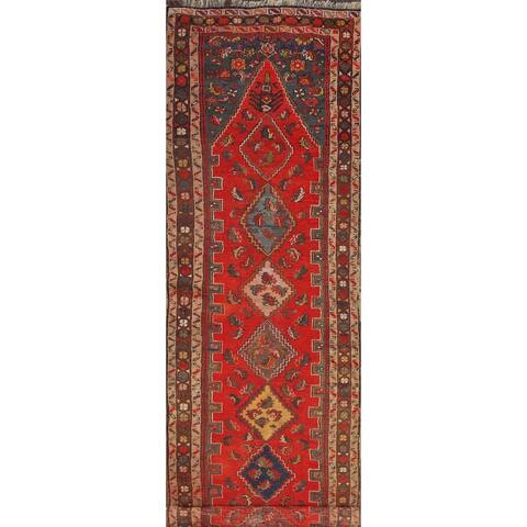 Antique Heriz Bakhshayesh Oriental Runner Rug Hand-knotted Wool Carpet - 2'10" x 14'2"