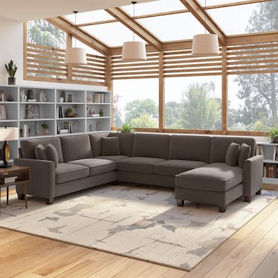 Flare 128W U Shaped Sectional with Reversible Chaise by Bush Furniture