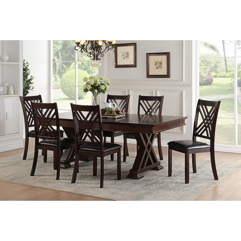 Gracie Black and Espresso Cross Back Side Chairs (Set of 2)