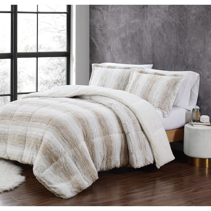 Christian Siriano Snow Leopard 3-piece Comforter Set