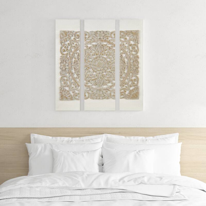 Madison Park Mandala Triptych 3-piece Dimensional Resin Canvas Wall Art Set