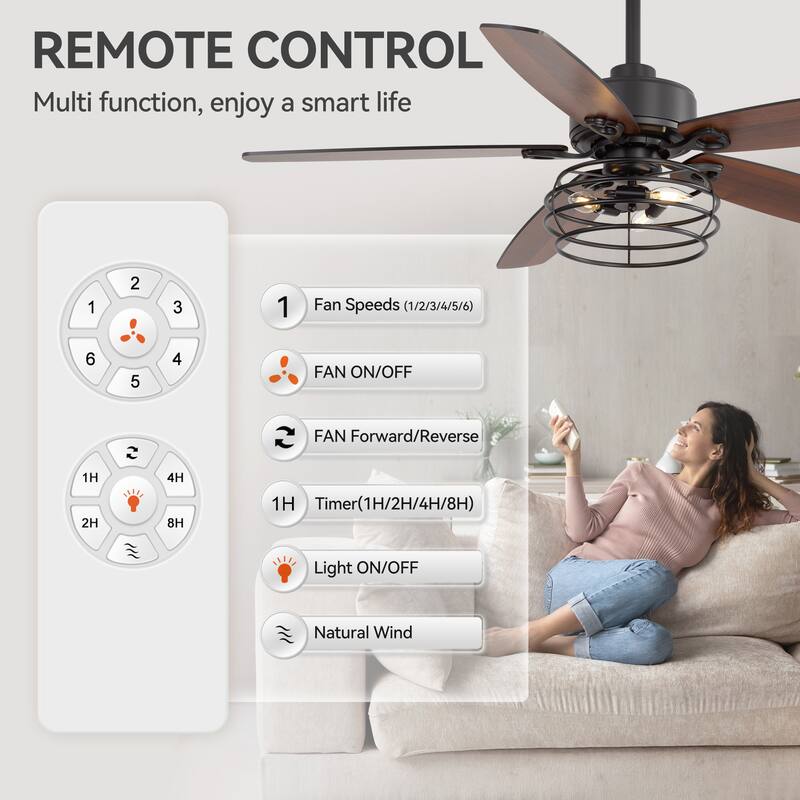 Modern Ceiling Fan with LED Light & Remote Control