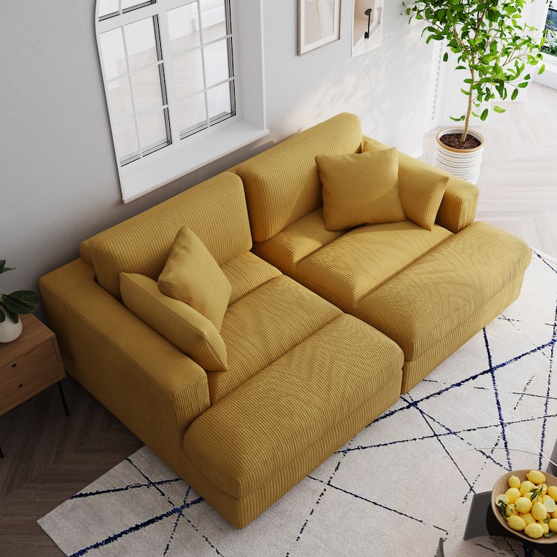 Navaeh Corduroy Modular Sectional Sofa Large Couch Sleeper Chaise
