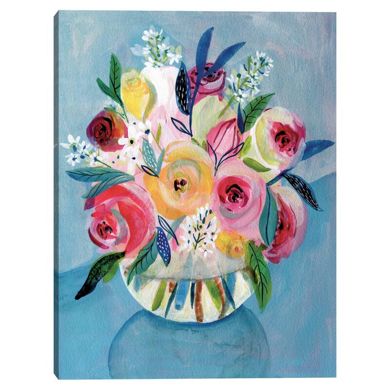 Glass Table Bouquet Canvas Art Print