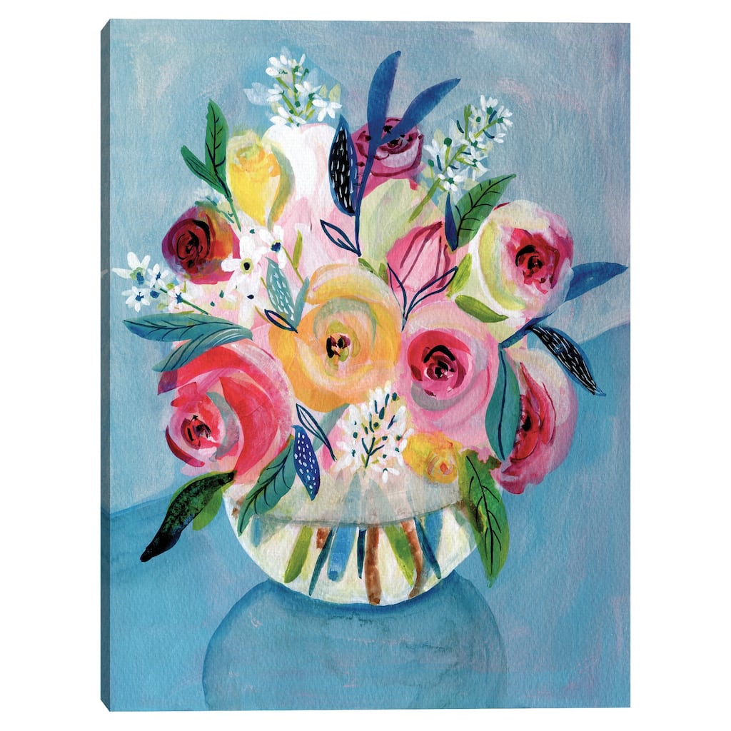 Glass Table Bouquet Canvas Art Print
