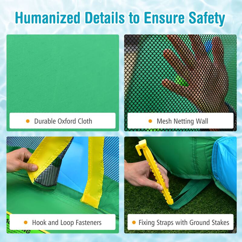 Costway Inflatable Water Slide Park Kid Bounce House Splash Pool - See Details
