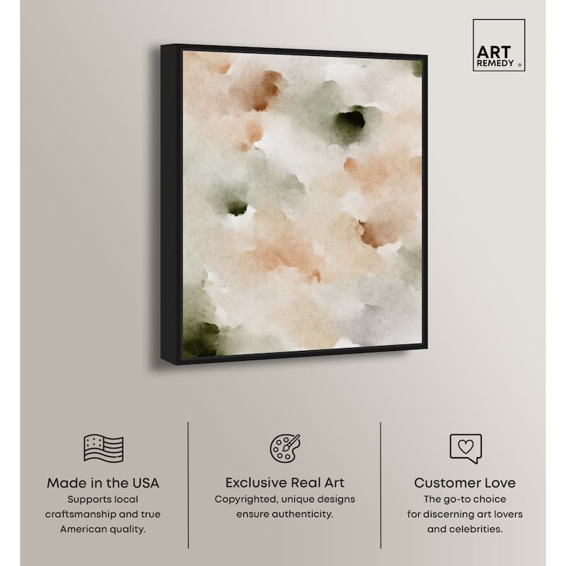 Art Remedy Cotton Balls And Cinnamon Framed Watercolor Boho Abstracts