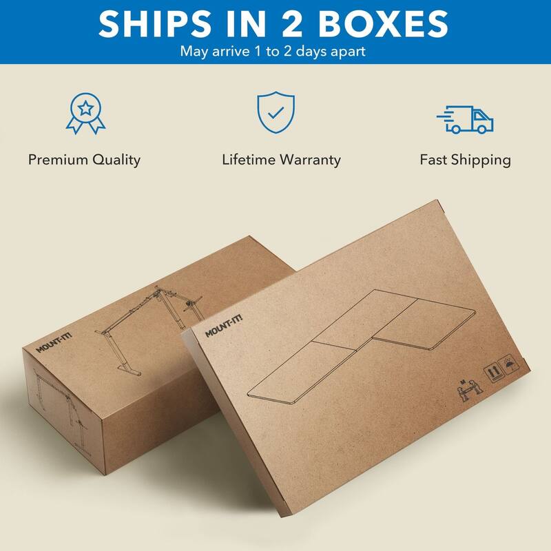 Mount-It! Large 63"W Electric Corner Adjustable Standing Desk, Black/White (MI-15016)