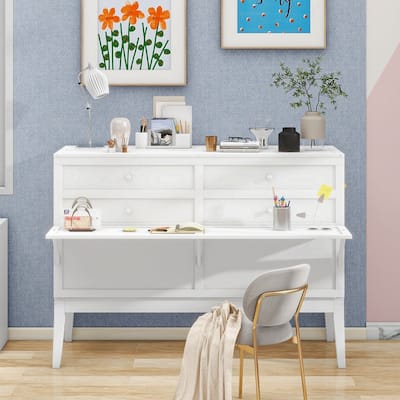 Queen Size Murphy Bed with Built-In Charging Station and a Shelf