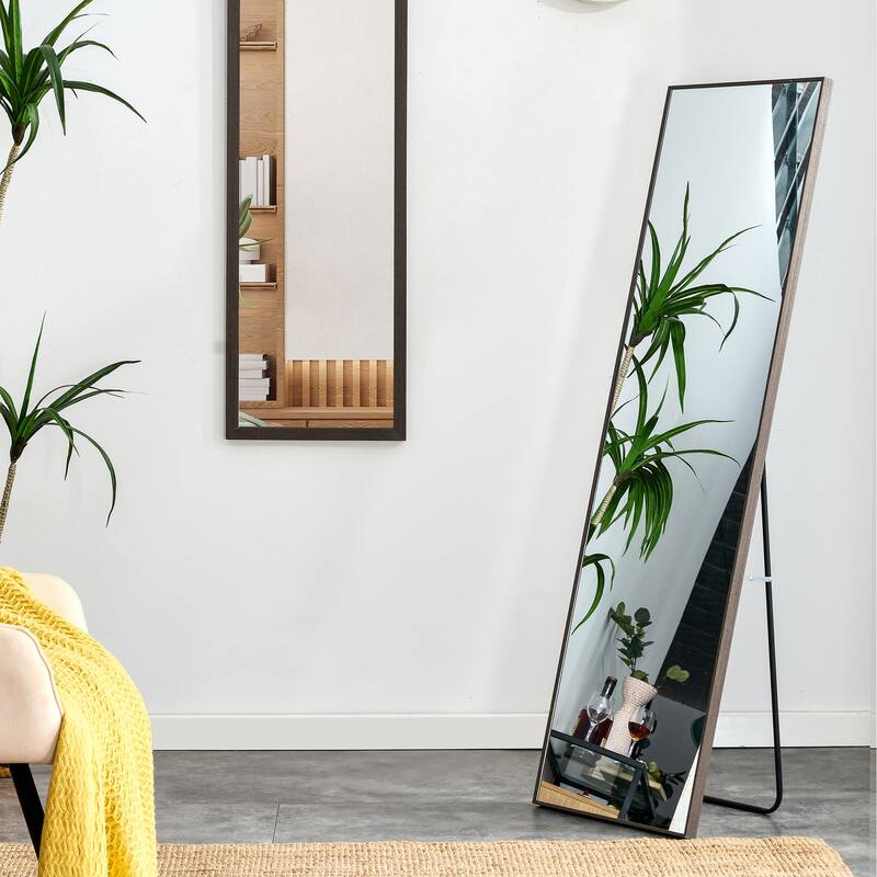 3rd generation solid wood frame full length mirror,floor mounted large mirror, wall mounted. 58 "* 15"