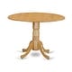 preview thumbnail 7 of 17, East West Furniture Round Table with Two 9-inch Drop Leaves (Finish Options available)