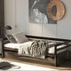 preview thumbnail 4 of 29, Black Metal Twin Size Trundle Platform Bed Frame with Wooden Slat Support and Space-Saving Design