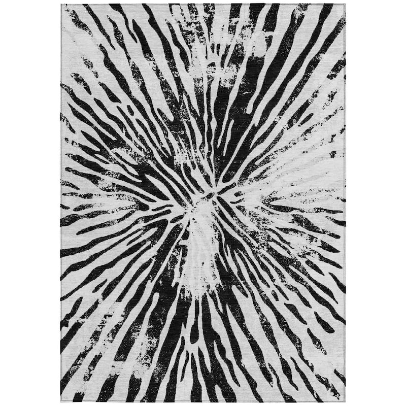 HomeRoots Abstract Transitional Rectangle Outdoor Rug