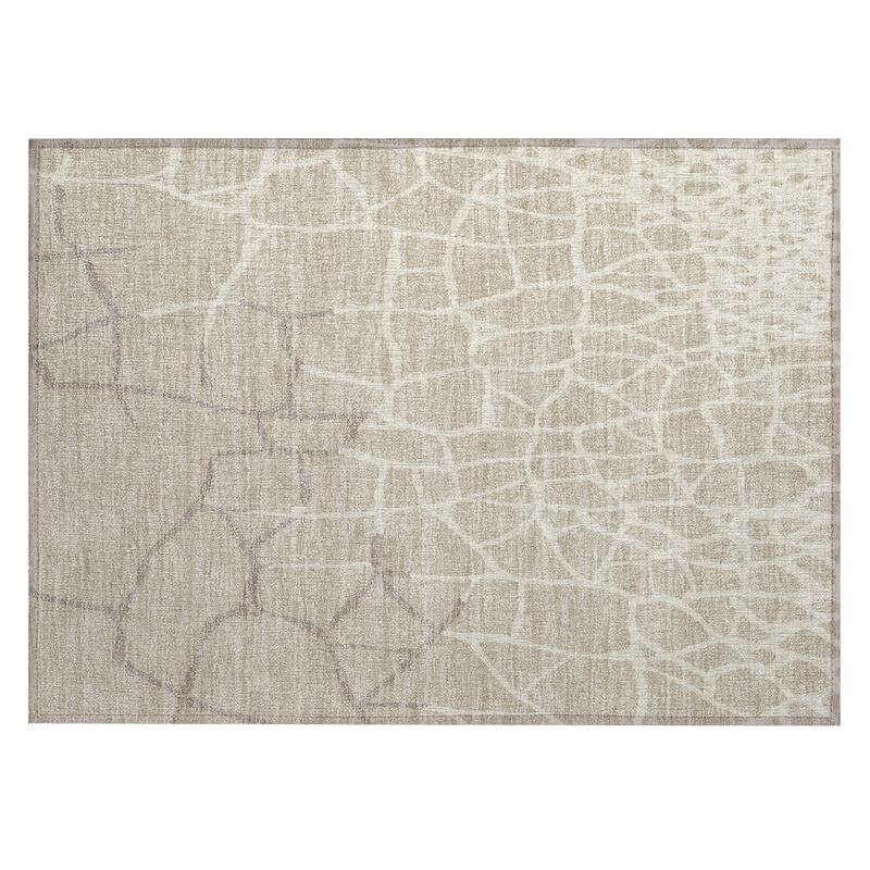 Machine Washable Indoor/ Outdoor Abstract Webby Chantille Rug