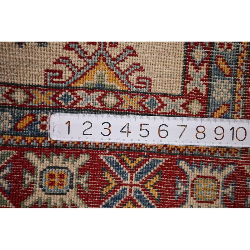 Kazak Oriental Accent Rug Handmade Beige Wool Carpet - 3'4" x 5'1"