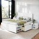 preview thumbnail 1 of 14, Twin Size Platform Bed With Drawer And Two Shelves White