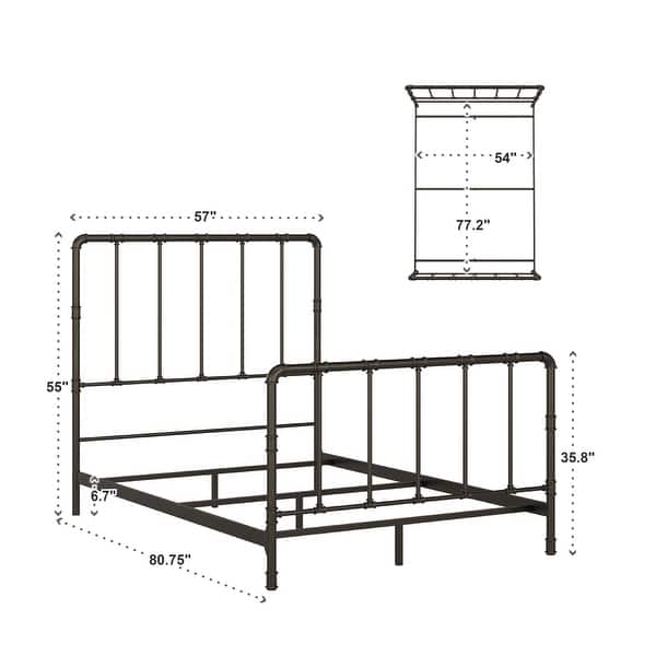 dimension image slide 0 of 4, West Antique Industrial Iron Bed by iNSPIRE Q Classic