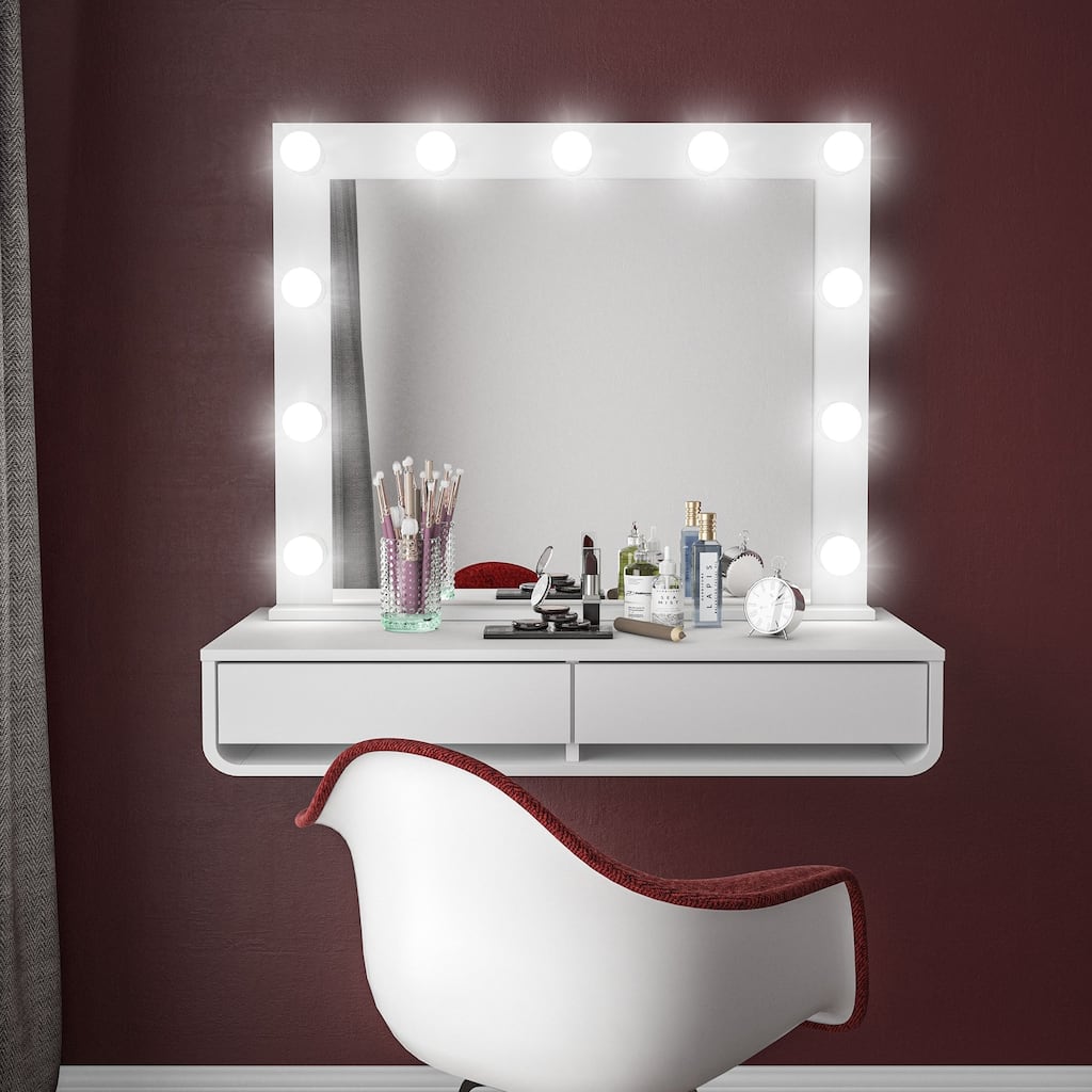 Lighted Makeup Vanity Mirror with Built-In LED Lights and Sleek Minimalist Frame