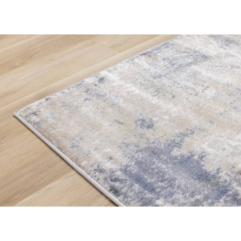 Leonardo Grey Blue Abstract Area Rug