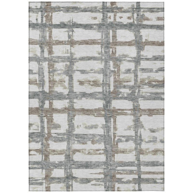 HomeRoots Striped Transitional Rectangle Outdoor Rug