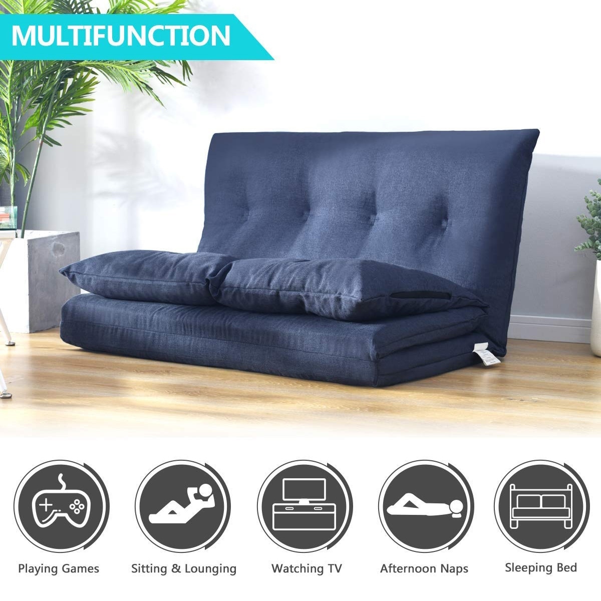 Merax Fabric Folding Floor Chaise Lounge For Small Space On Sale Overstock 32006737