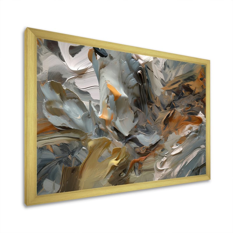 Designart "Autumn Jazz Abstract Expressionism" Abstract Painting Framed Canvas Prints