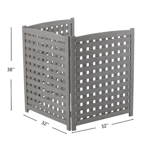 dimension image slide 0 of 2, 3-Panel Outdoor Air Conditioner Fence Screen, Outside Wood Privacy Fence, 32" W x 38" H