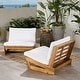 preview thumbnail 1 of 23, Sherwood Outdoor Acacia Wood Club Chairs (Set of 2) by Christopher Knight Home Teak Finish+White