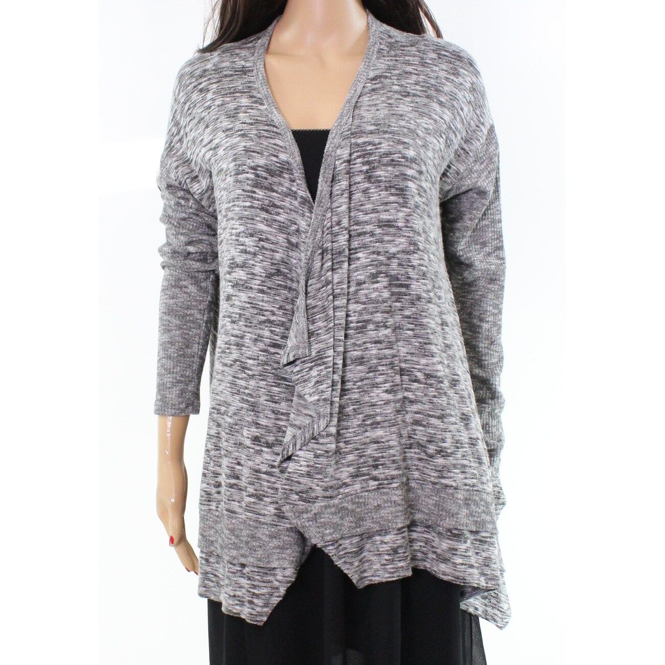 Shop Sinuous New Gray Space Dye Womens Medium M Draped Cardigan