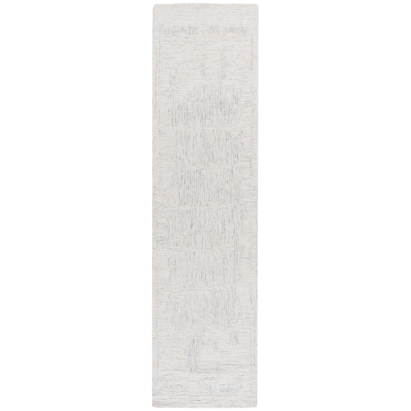 SAFAVIEH Handmade Ebony Isaurinda Wool Rug - 2'3" x 9' Runner - Ivory/Grey