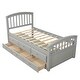 preview thumbnail 23 of 38, Pine Wood Twin Size Platform Bed Frame with 6 Drawers, Eco-Friendly Construction, Ideal for Kids