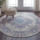preview thumbnail 83 of 135, Nourison Grafix Distressed Vintage Medallion Area Rug 4' Round - Ivory/Pink