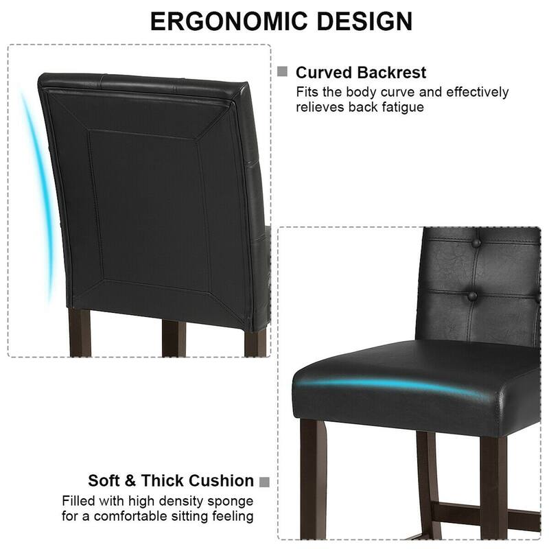 Gymax Set of 2 Bar Stools 25inch Counter Height Barstool Pub Chair - See Details