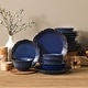 preview thumbnail 13 of 22, MALACASA GISELLE 16-Piece Stoneware Dinnerware Set, Service for 4 Blue