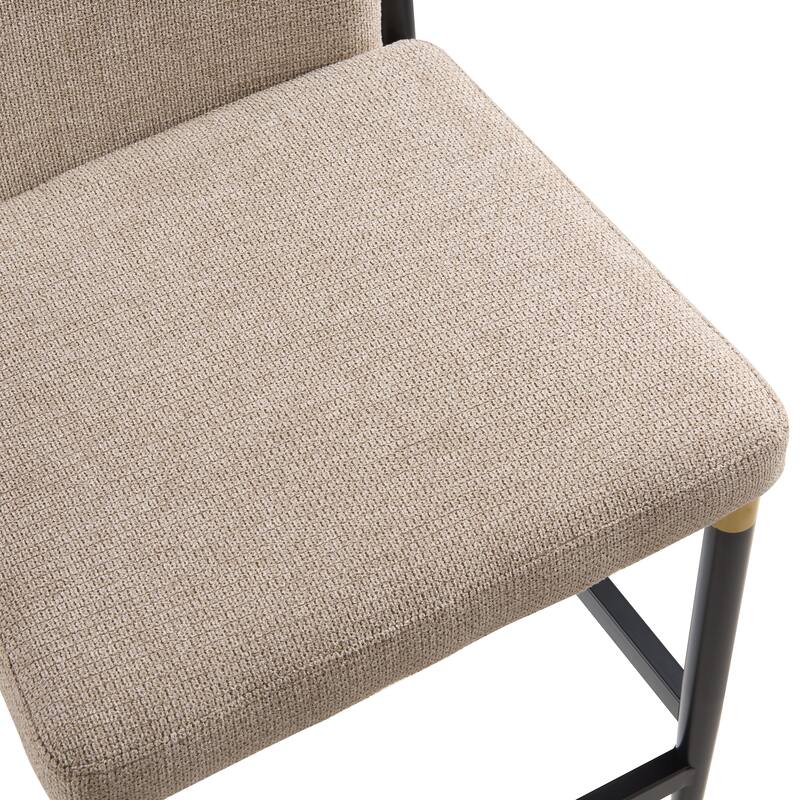 Christopher Knight Home - LuxeCraft Modern Upholstered Metal Base Counter Stool with Solid Back Design (Set of 2)