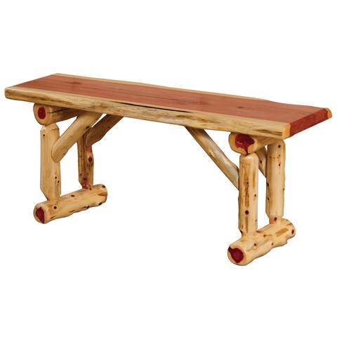 Red Cedar Log - Slab Dining Bench