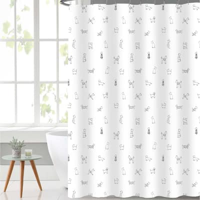 Lauren Taylor -Doggy Printed Shower Curtain 100% Polyester
