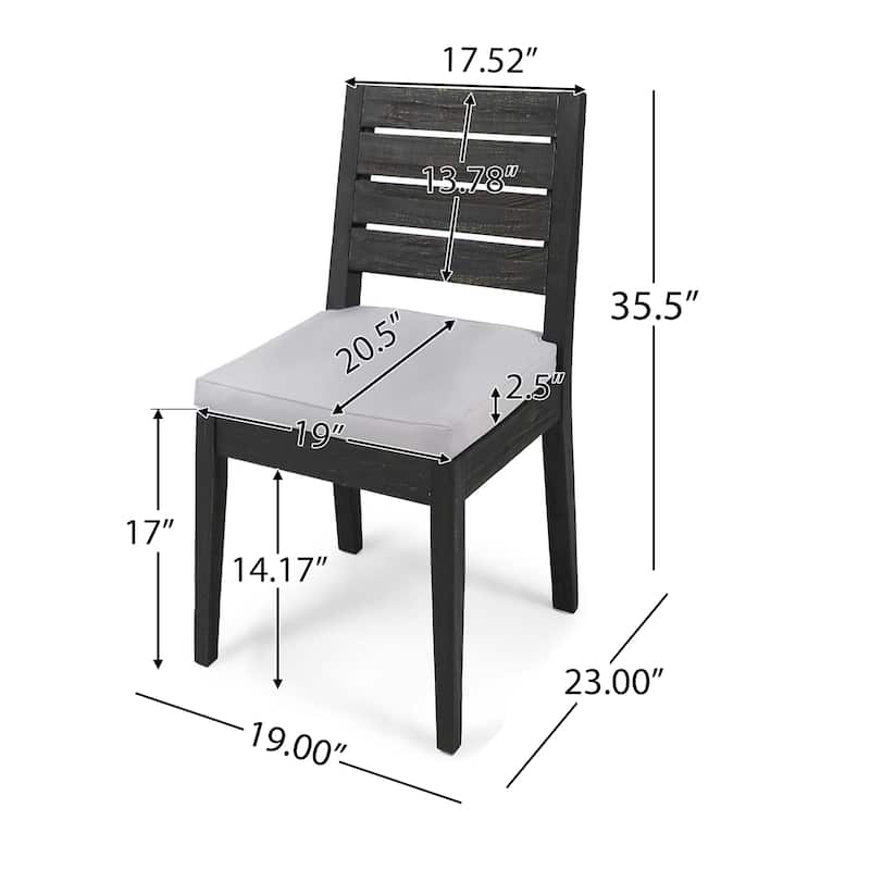Nestor Acacia Wood Outdoor Dining Chair with Cushions (Set of 2) by Christopher Knight Home