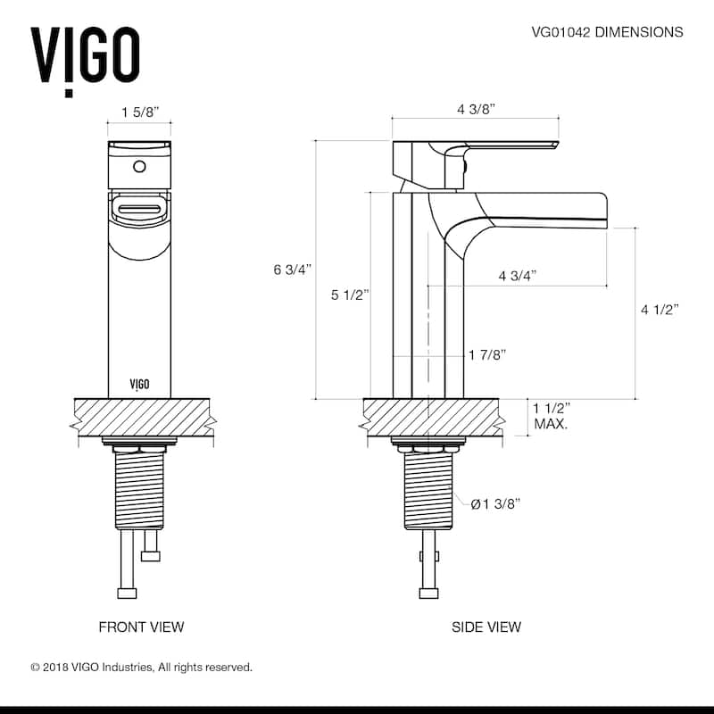 VIGO Ileana 7" H Single Handle Single Hole Bathroom Faucet