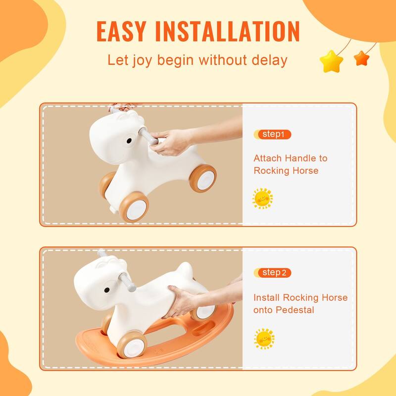 3 in 1 Rocking Horse for Toddlers with Wheels and Balance Board - 27.16 x 12.20 x 18.11 inch