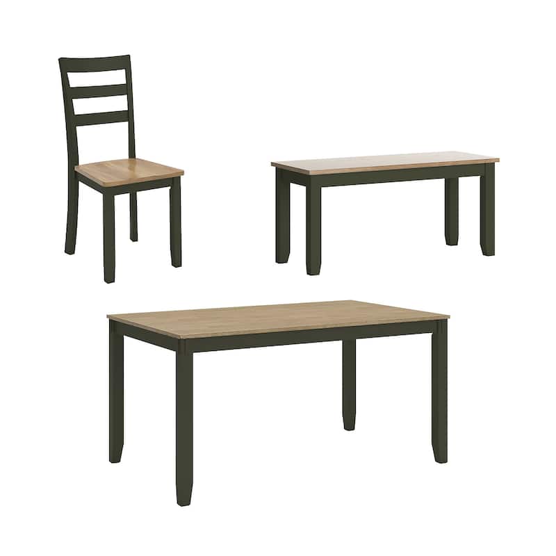 Signature Design by Ashley Gesthaven Dining Table with 4 Chairs and Bench (Set of 6)