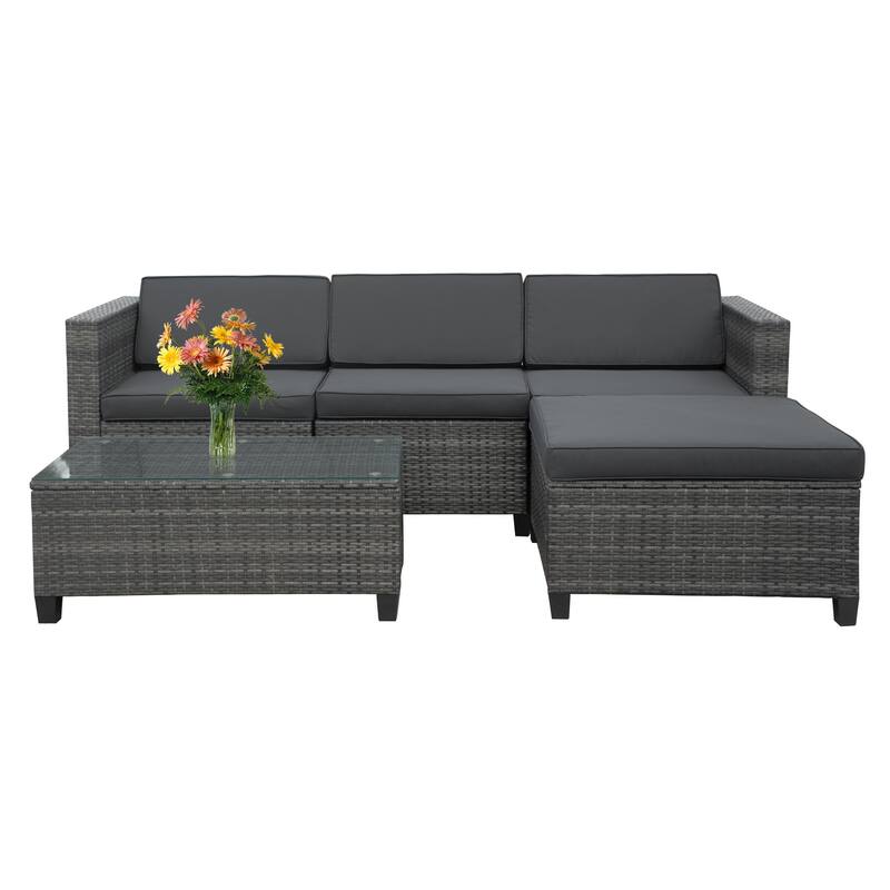 Royalcraft 5 Pieces Wicker Outdoor Sectional Sofa Sets